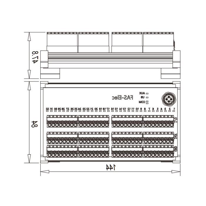 IP20、IO-Link Hub、NPN、32DO 端子式模块、00BS14